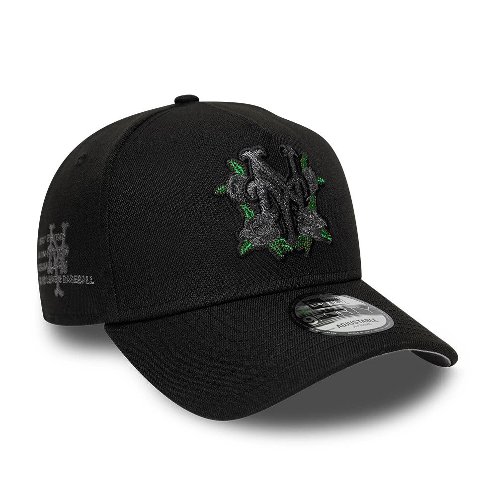 Pictured is this MLB New York Mets 9FORTY A-Frame cap in black. 1