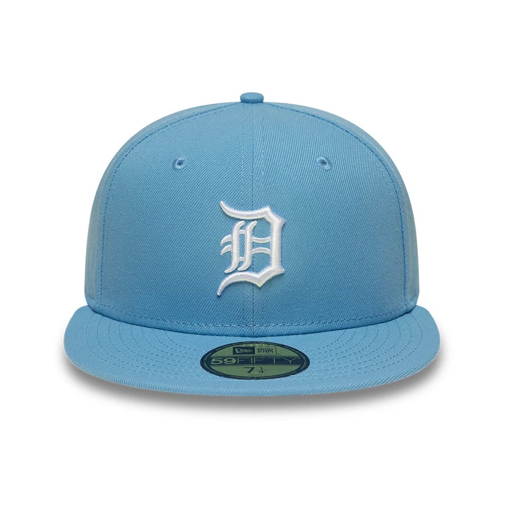 Pictured is this MLB Detroit Tigers 59FIFTY Fitted cap in pastel blue. 3