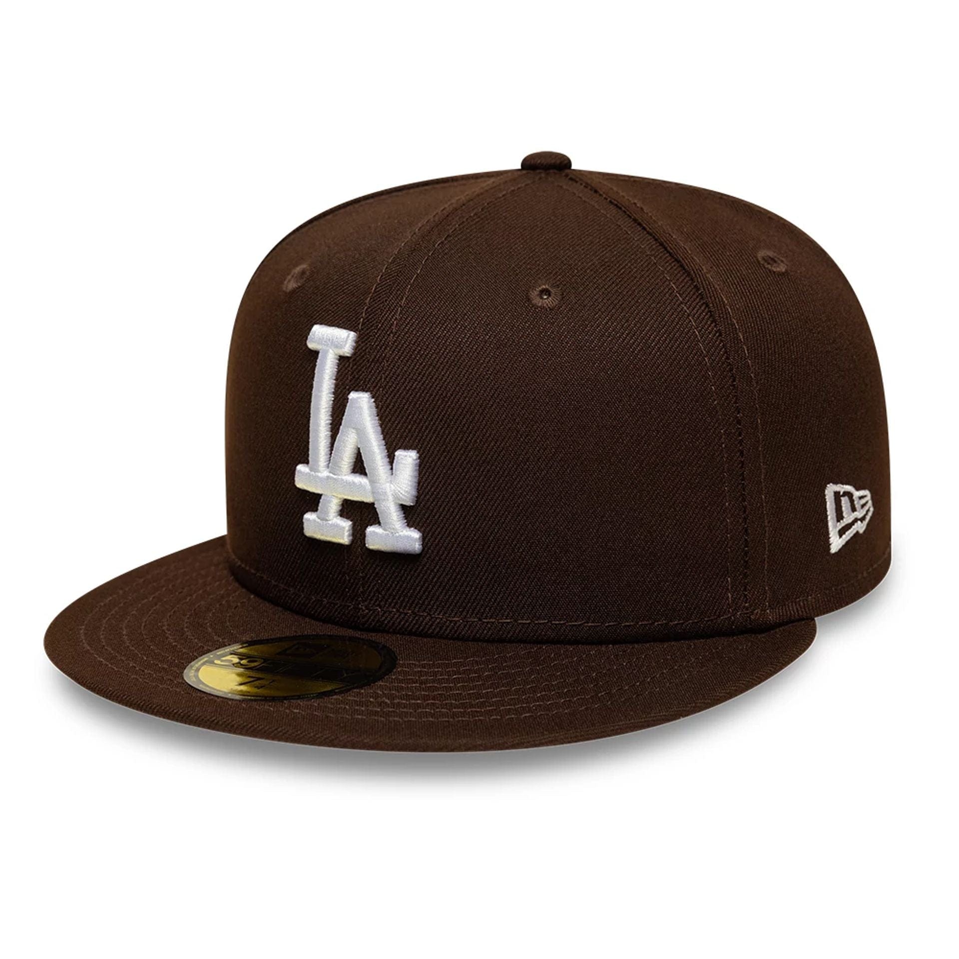 Pictured is this MLB LA Dodgers 59FIFTY Fitted cap in dark brown. 1