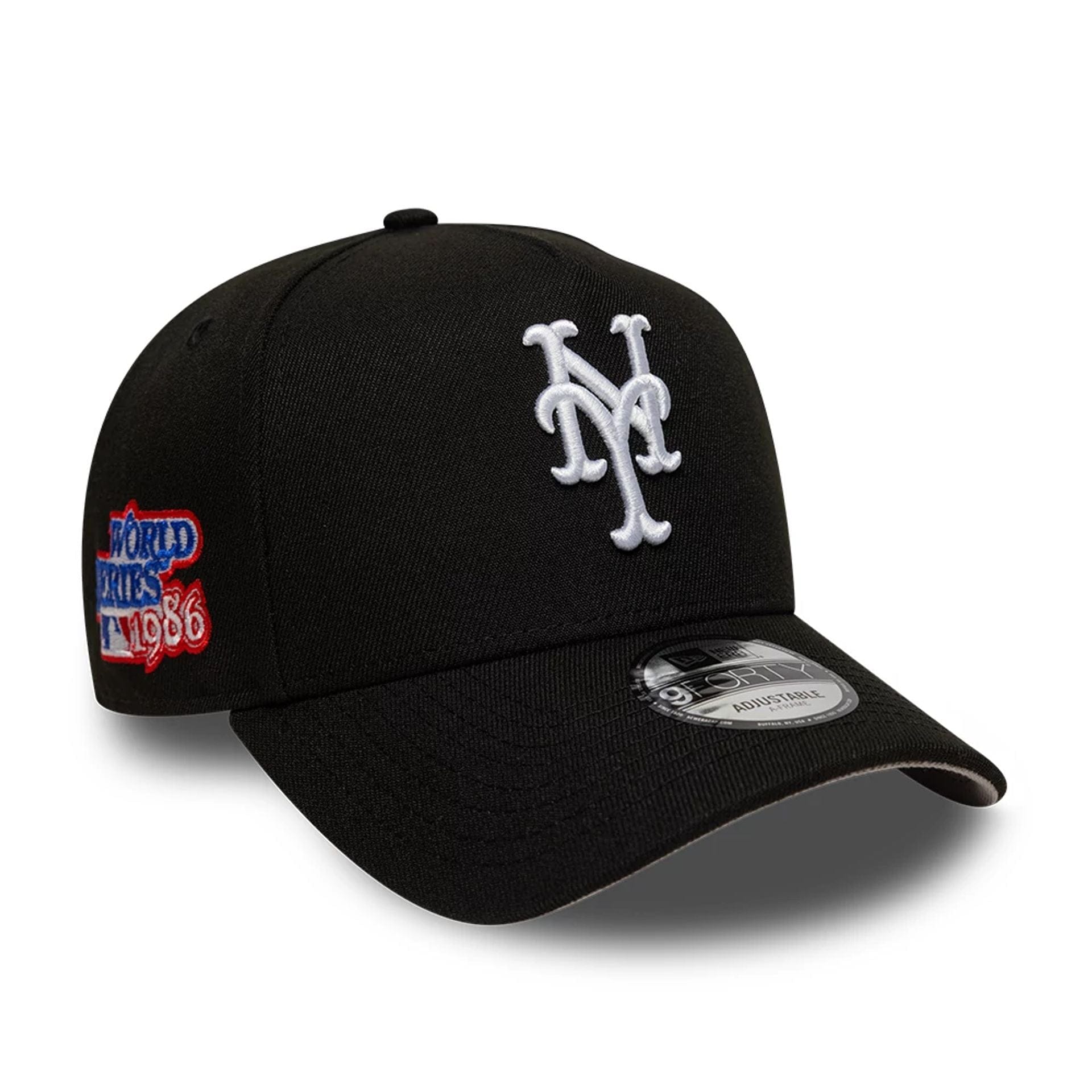 This is a New York Mets MLB Black 9FORTY A-Frame Adjustable Cap 1