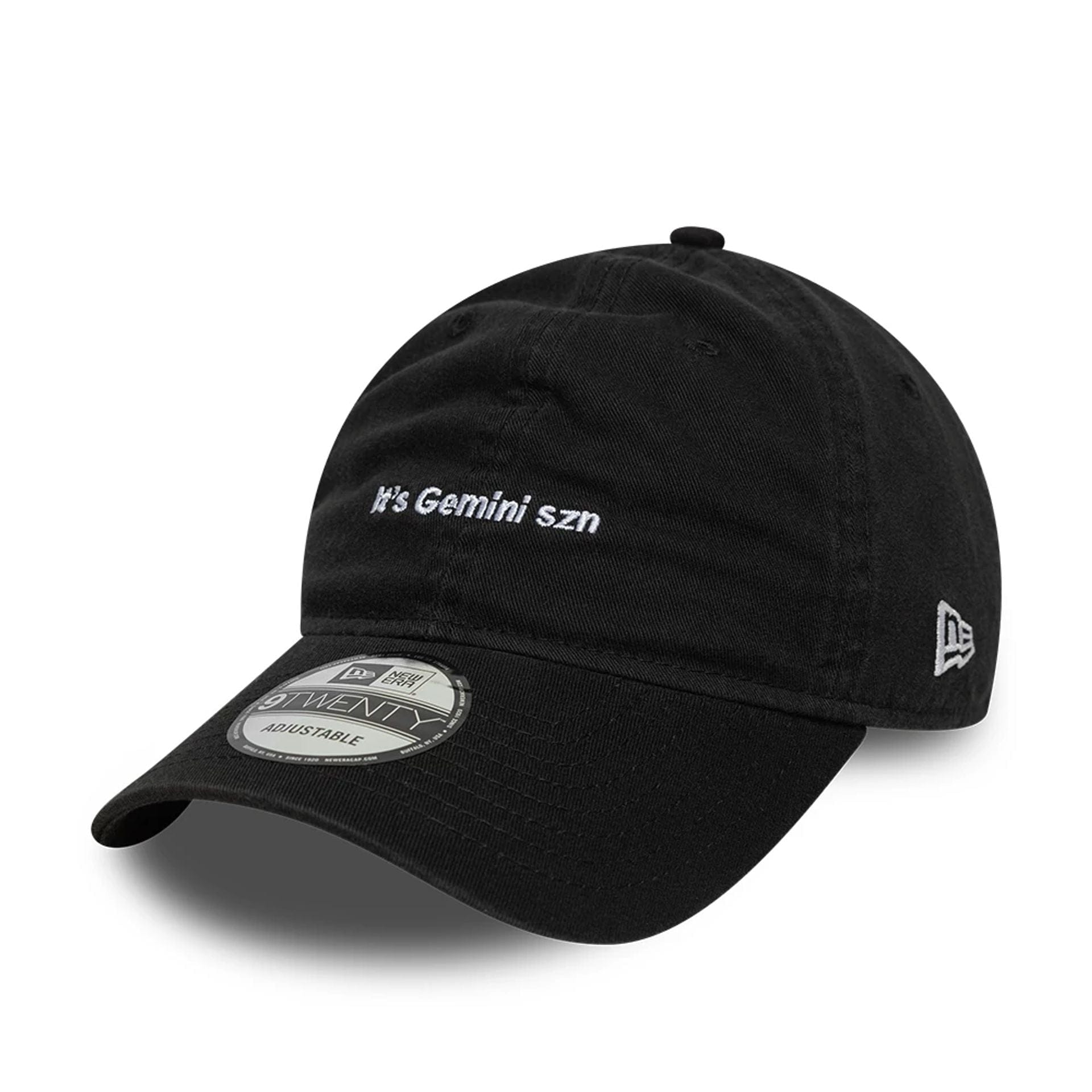 This is a New Era Zodiac Gemini Black 9TWENTY Adjustable Cap 1