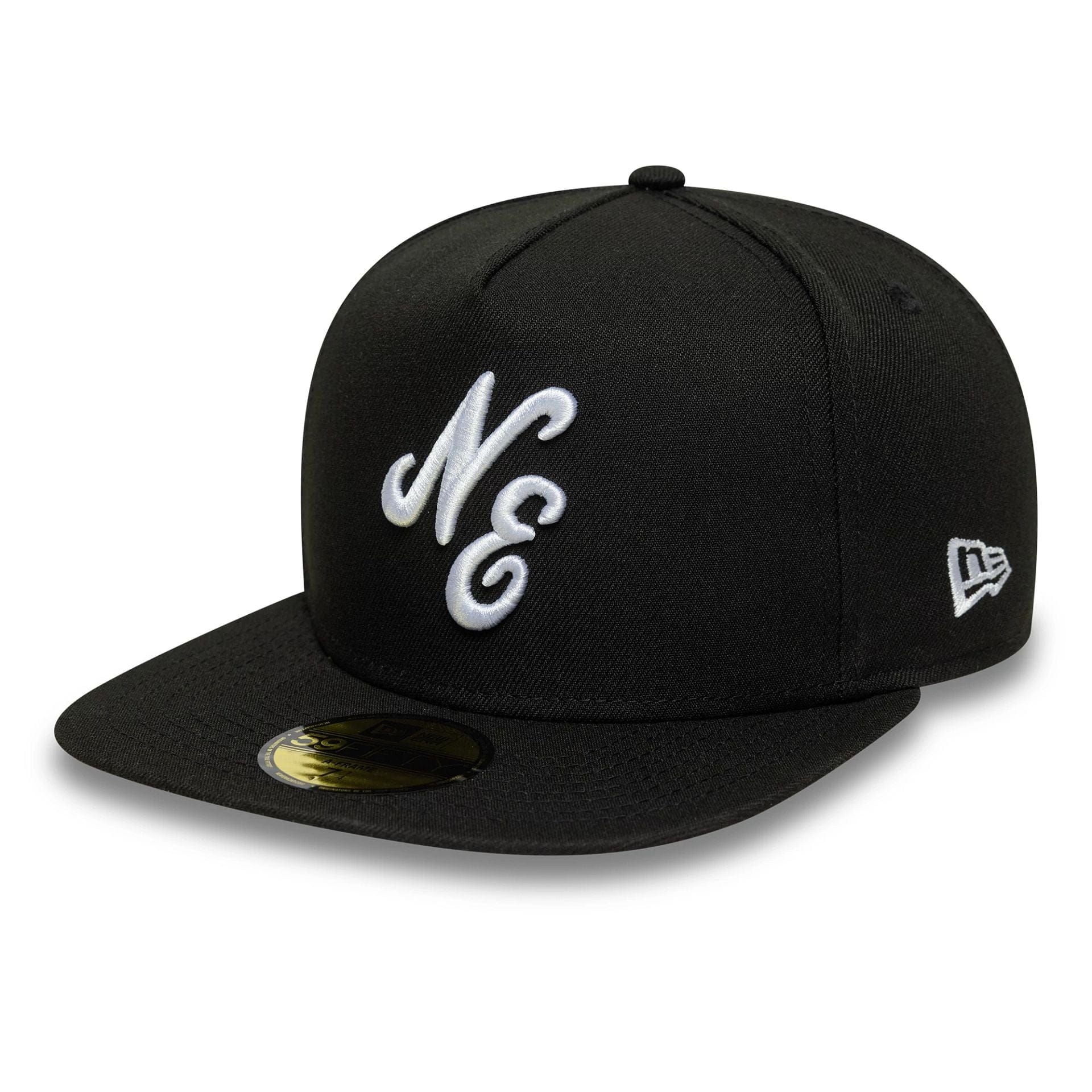 This is a New Era Black 59FIFTY A-Frame Fitted Cap 1