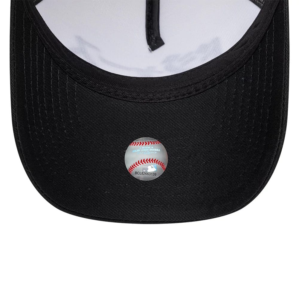 Pictured is this MLB Kanji LA Dodgers 9FORTY A-Frame Adjustable cap in cream. 7