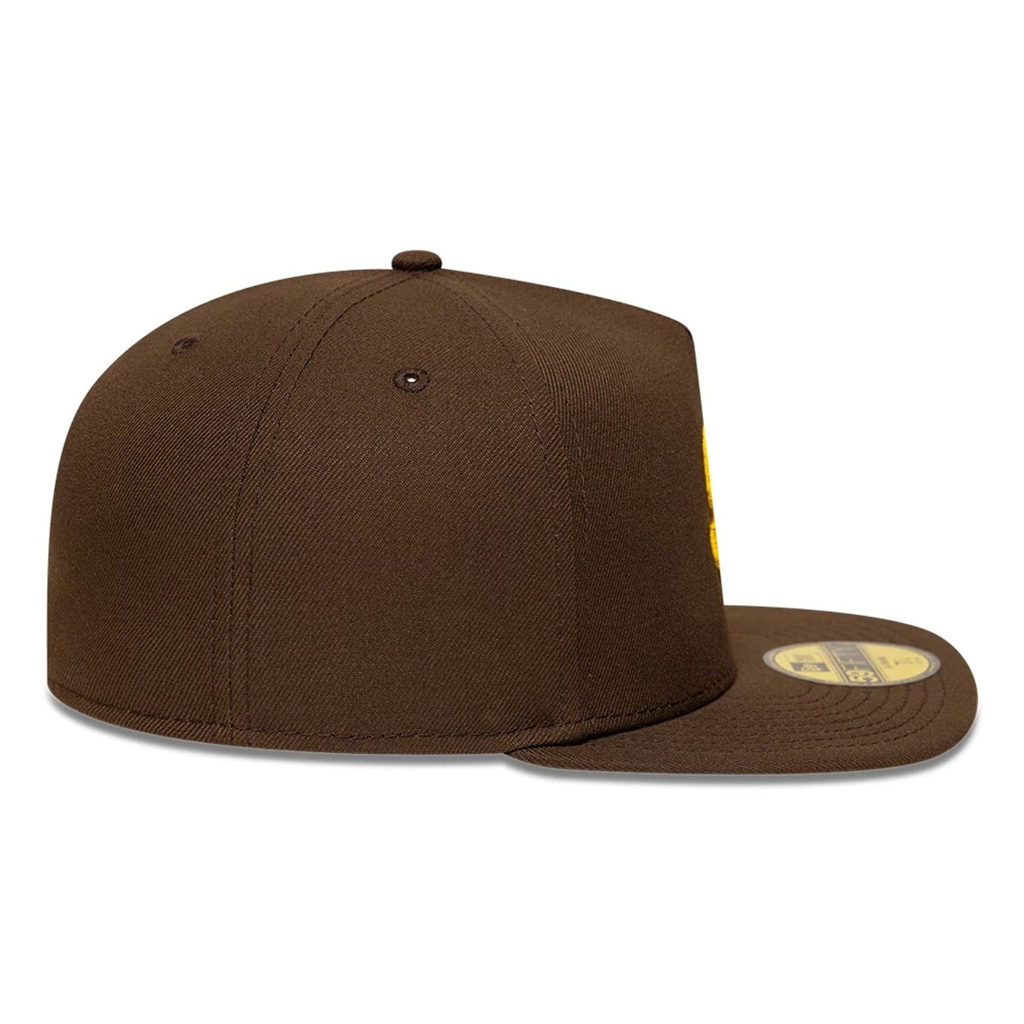 Pictured is this San Diego Padres MLB Dark Brown 59FIFTY A-Frame Fitted cap. 7