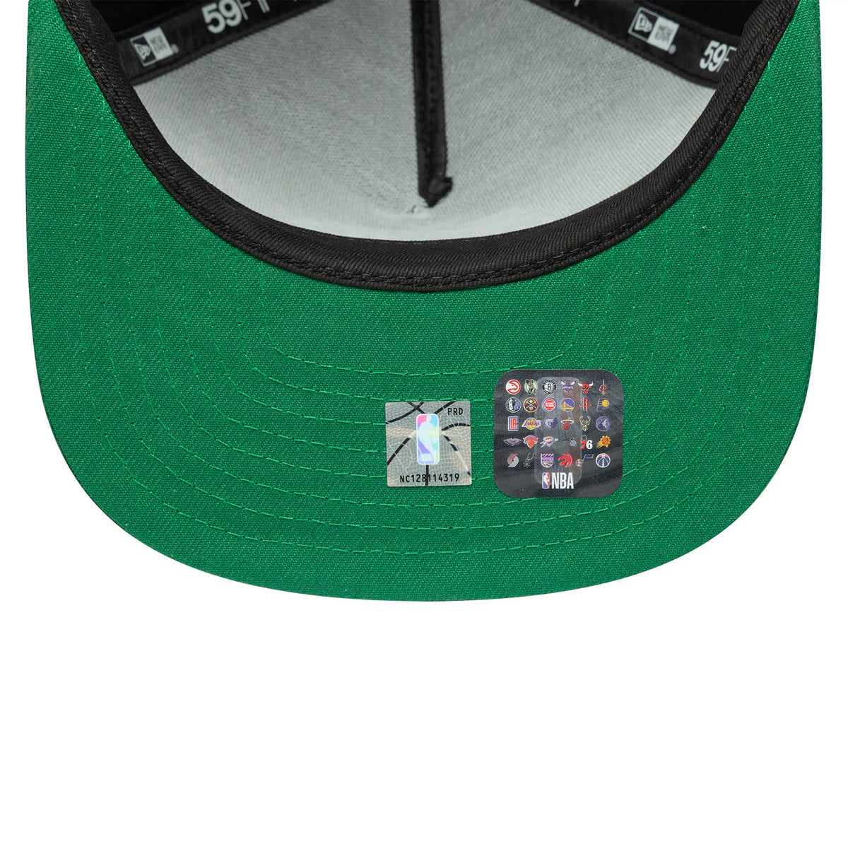 This is a Boston Celtics Flat 9FIFTY A-Frame Fitted Cap in black & green. 7