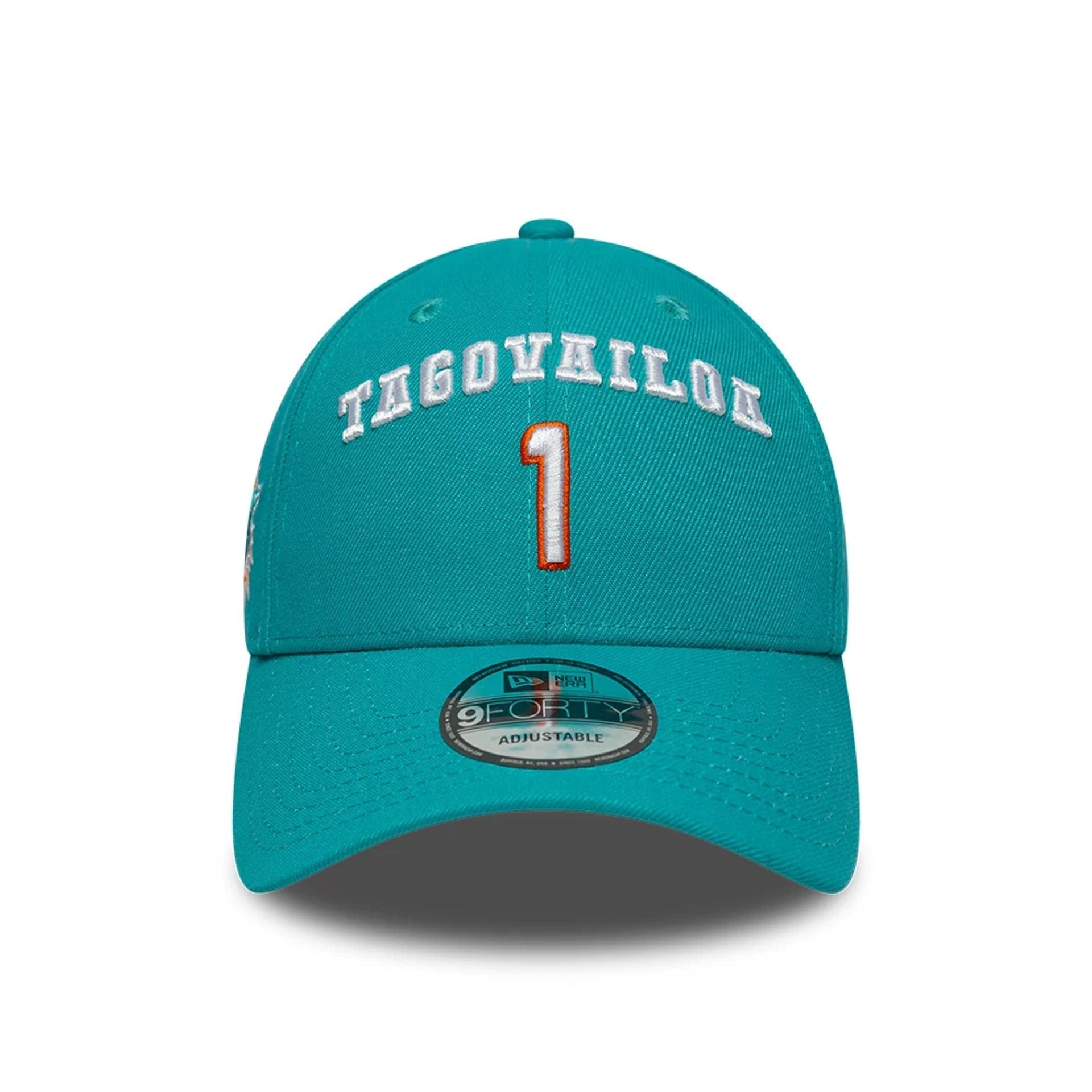 This is a Miami Dolphins NFL Tua Tagovailoa Turquoise 9FORTY Adjustable Cap 2