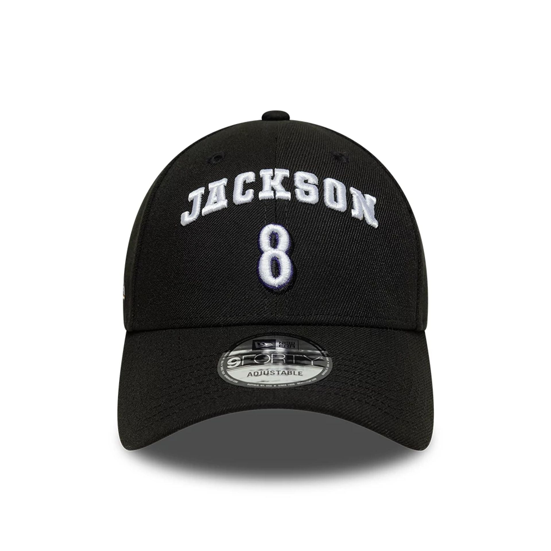 This is a Baltimore Ravens NFL Lamar Jackson Black 9FORTY Adjustable Cap 2