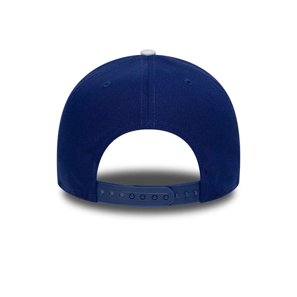 Pictured is this MLB Kanji LA Dodgers 9FORTY A-Frame Adjustable cap in dark blue. 7