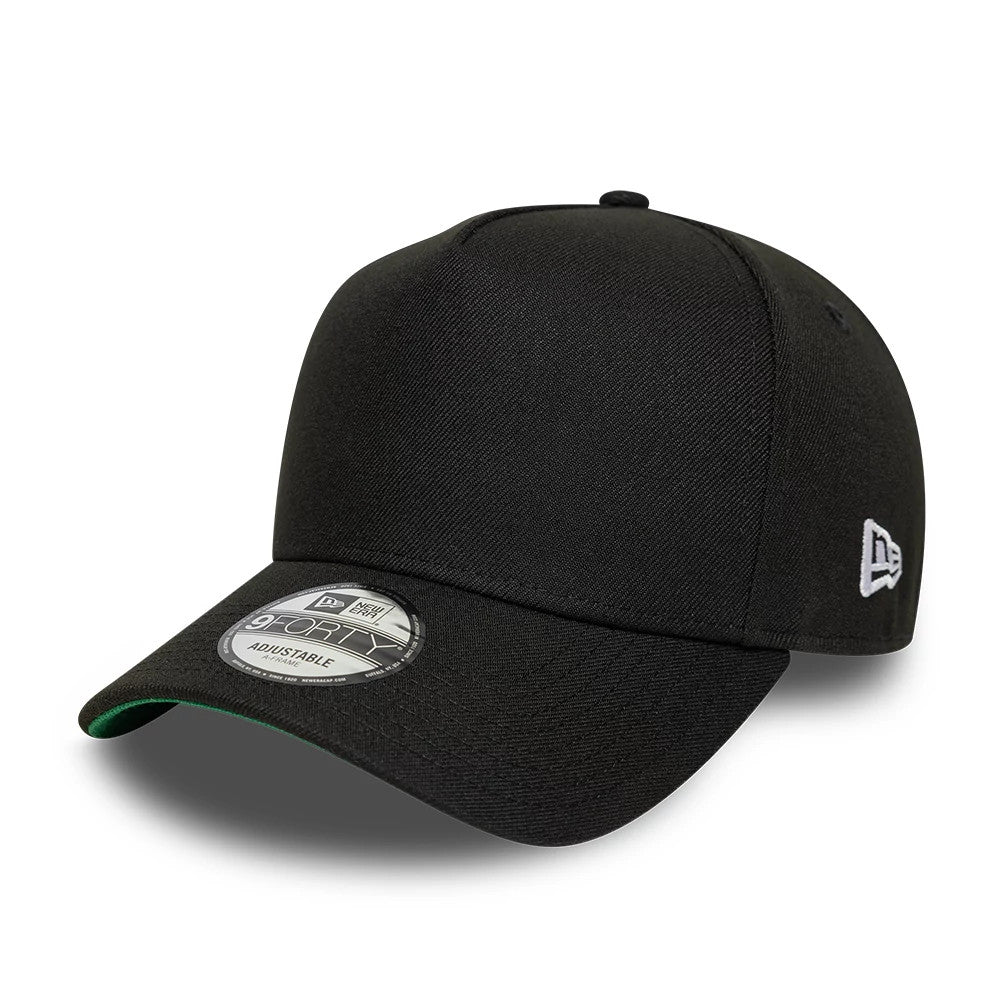 This is a New Era Black 9FORTY A-Frame Adjustable Cap 1