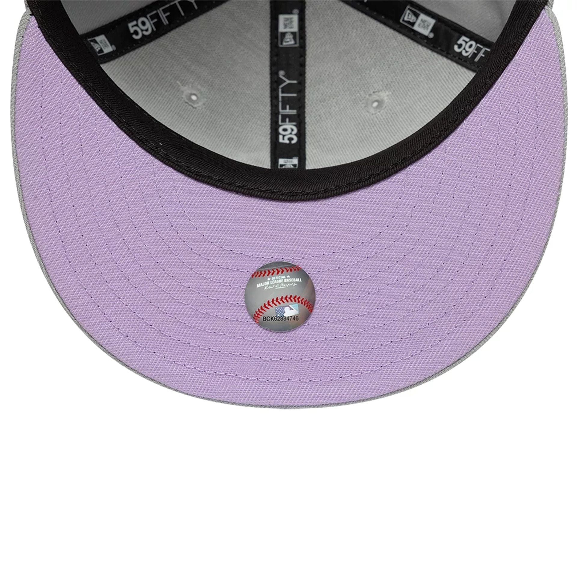 This is a New York Yankees MLB Grey & Purple 59FIFTY Fitted Cap 2