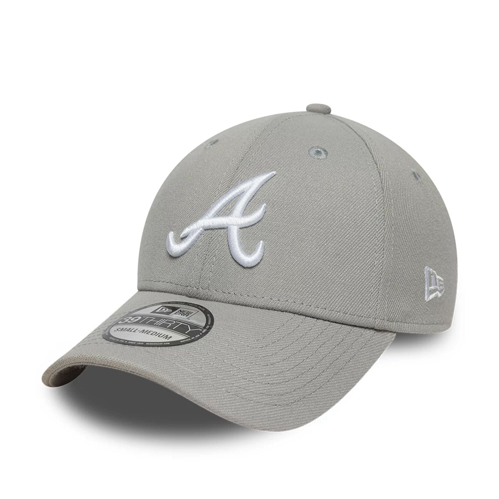 This is a Atlanta Braves MLB Grey 39THIRTY Stretch Fit Cap 1