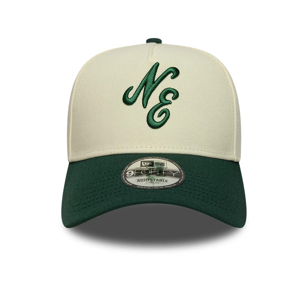 This is a New Era Cream 9FORTY A-Frame Adjustable Cap 3