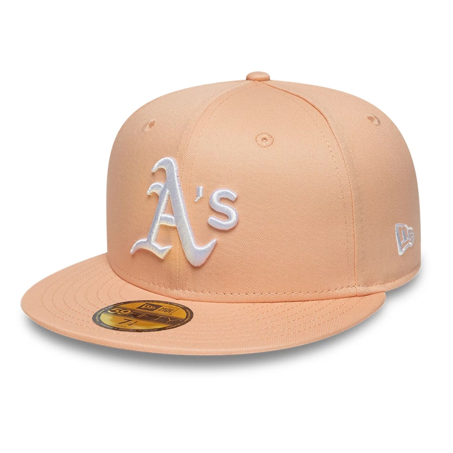 This is a Oakland Athletics MLB Pastel Pink 59FIFTY Fitted Cap 1