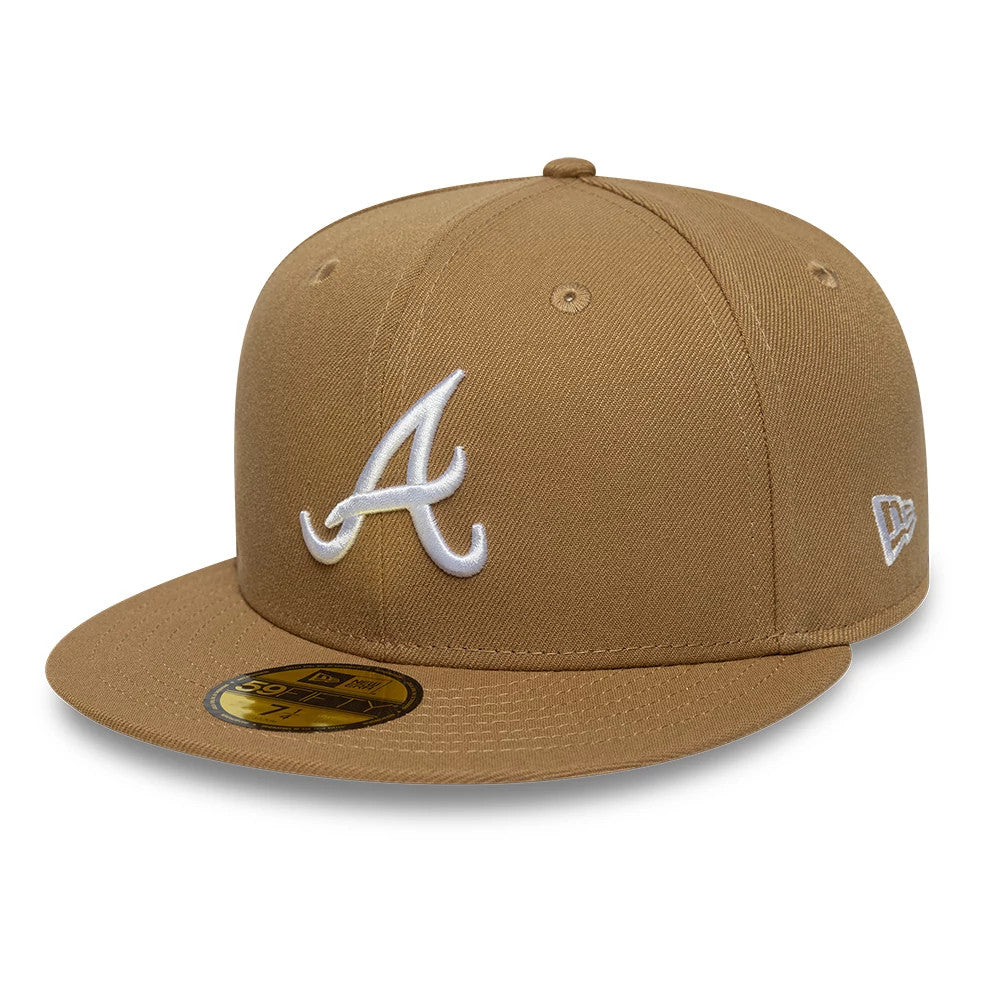This is a Atlanta Braves MLB Sidepatch Beige 59FIFTY Fitted Cap 4