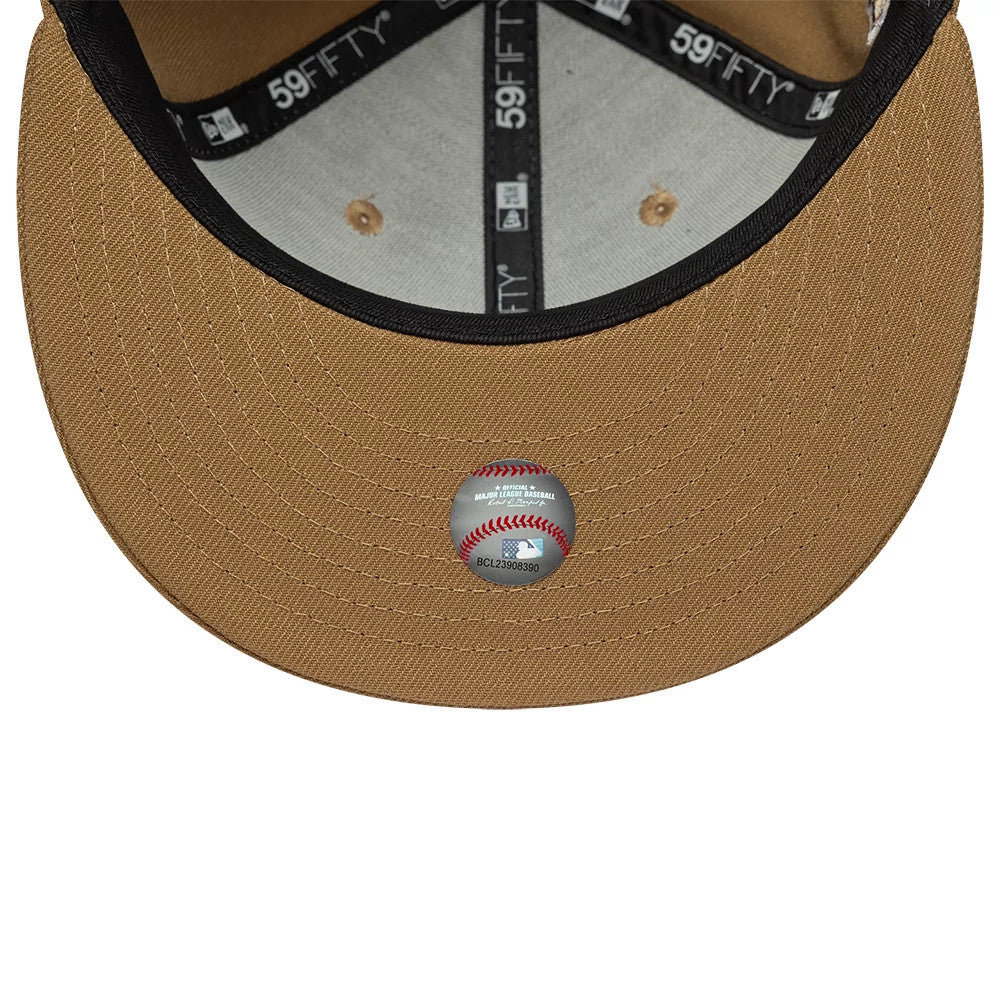 This is a Atlanta Braves MLB Sidepatch Beige 59FIFTY Fitted Cap 7