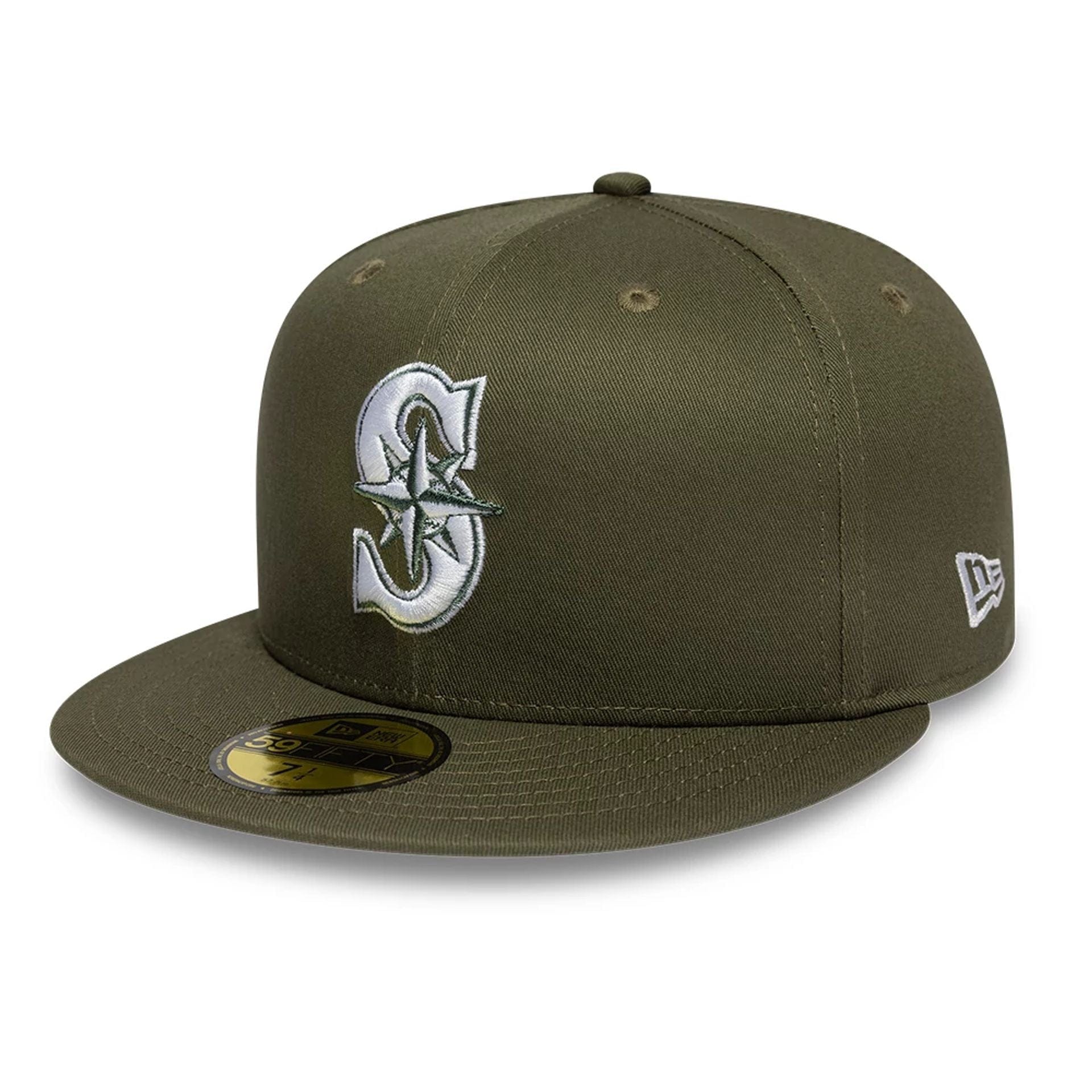 Pictured is this Seattle Mariners MLB Dark Green 59FIFTY Fitted cap. 1