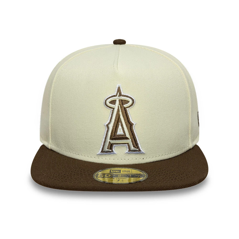 This is a LA Angels MLB Cream 59FIFTY A-Frame Fitted Cap 3