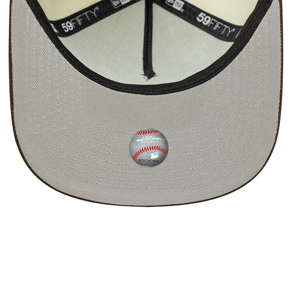 This is a LA Angels MLB Cream 59FIFTY A-Frame Fitted Cap 2