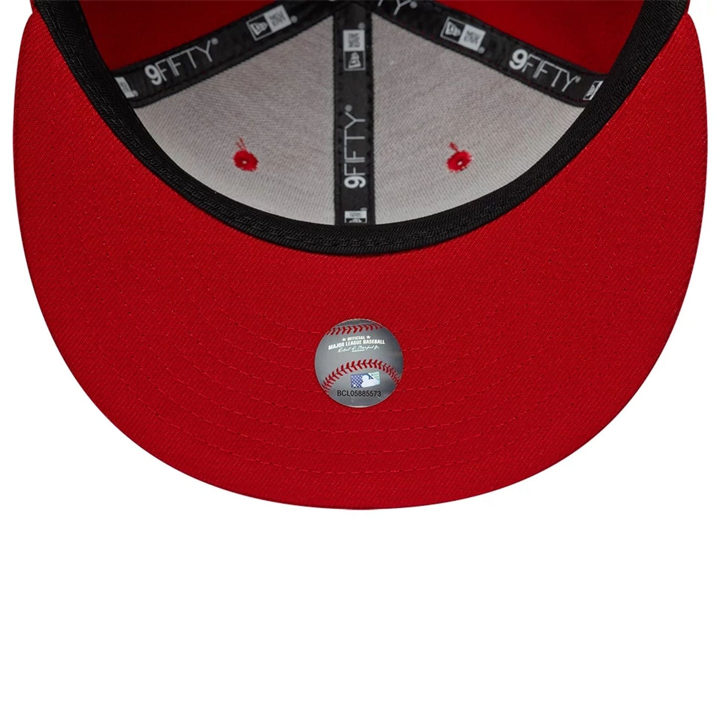 Pictured is this MLB Upside Down Philadelphia Phillies 9FIFTY Snapback cap in red. 7