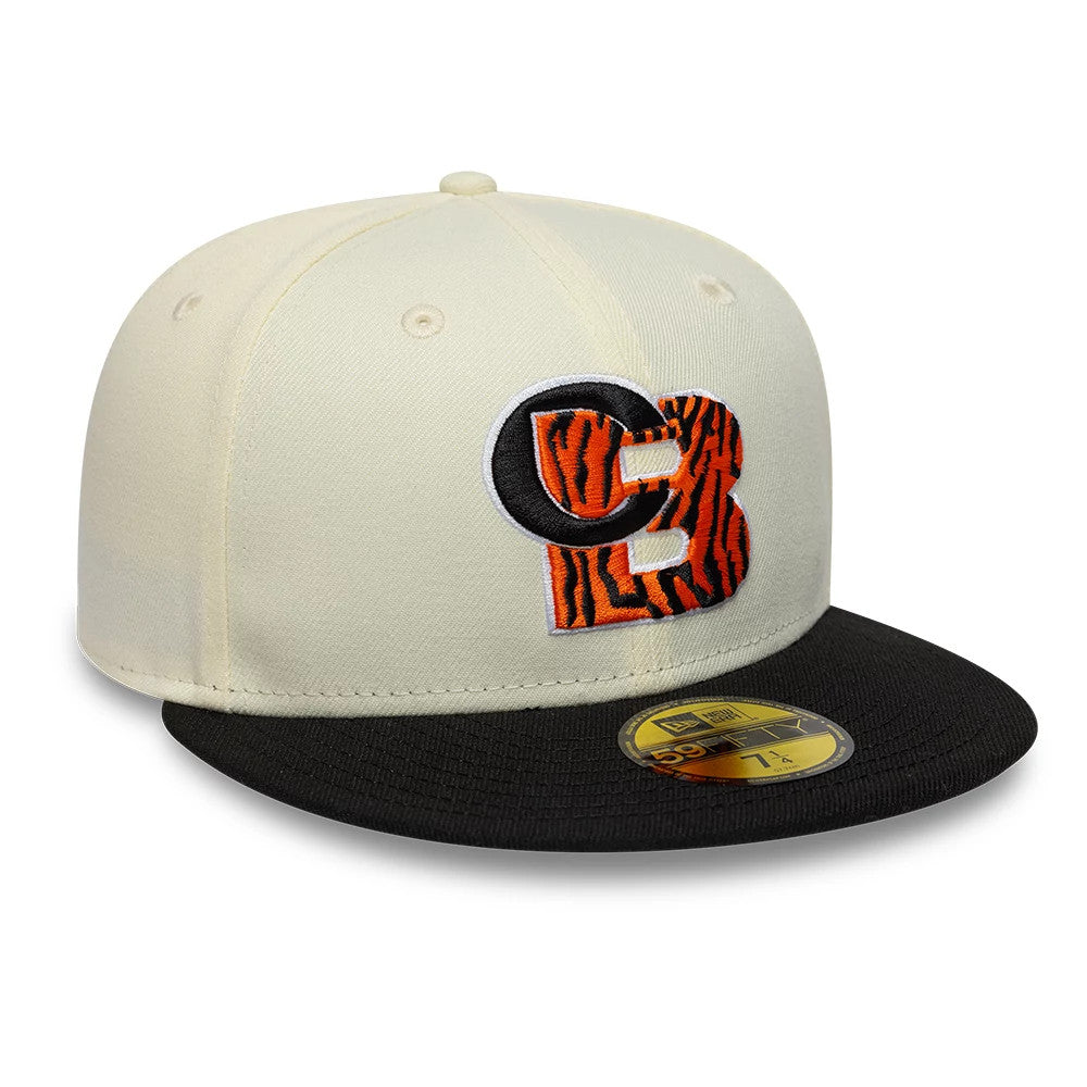 Pictured is this NFL City Originals Cincinnati Bengals 59FIFTY Fitted cap in cream. 3