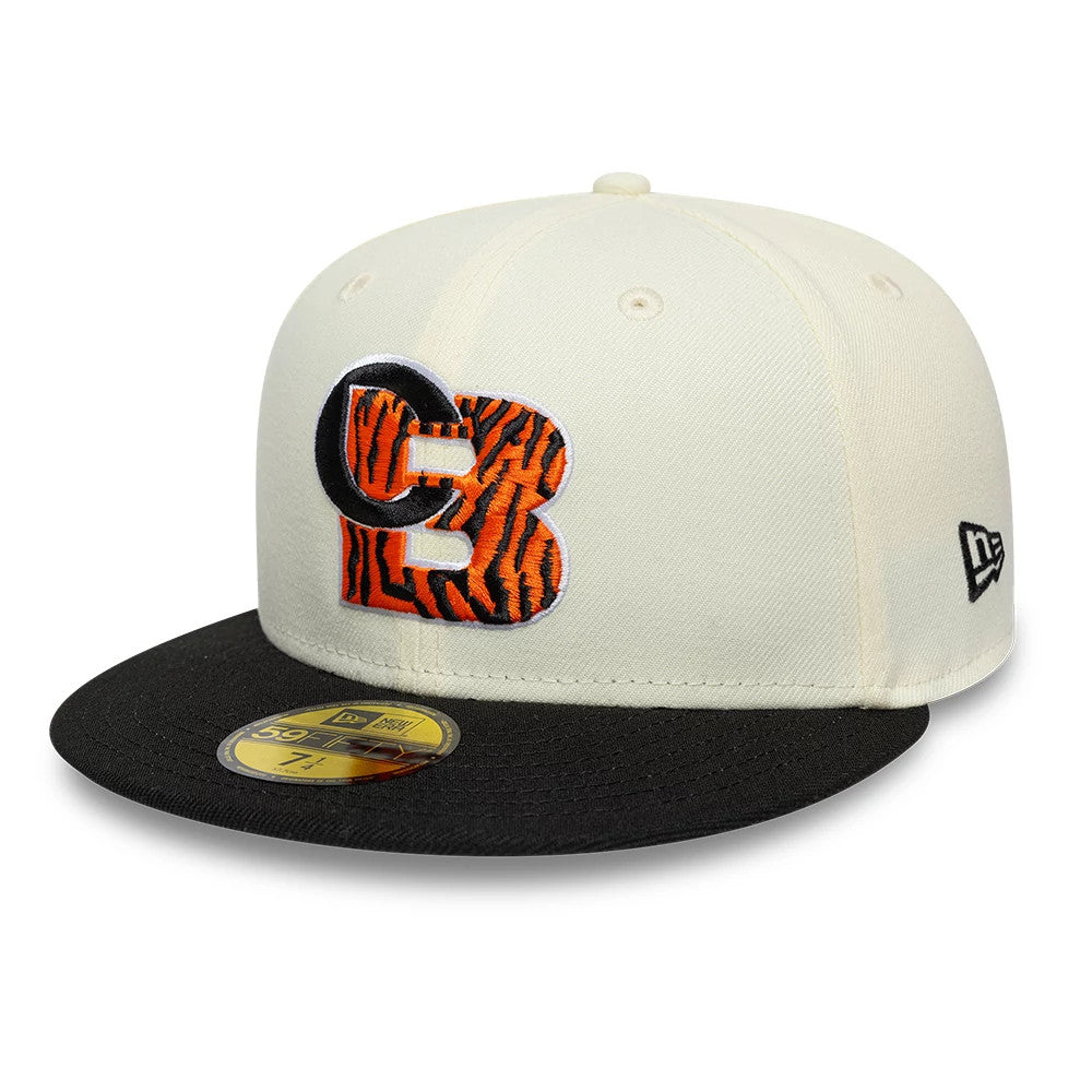 Pictured is this NFL City Originals Cincinnati Bengals 59FIFTY Fitted cap in cream. 1