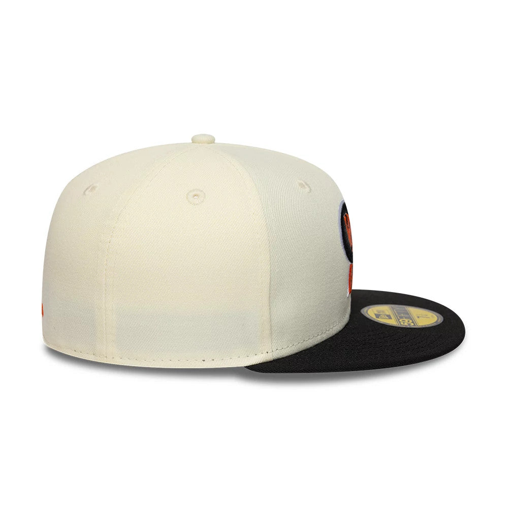 Pictured is this NFL City Originals Cincinnati Bengals 59FIFTY Fitted cap in cream. 7
