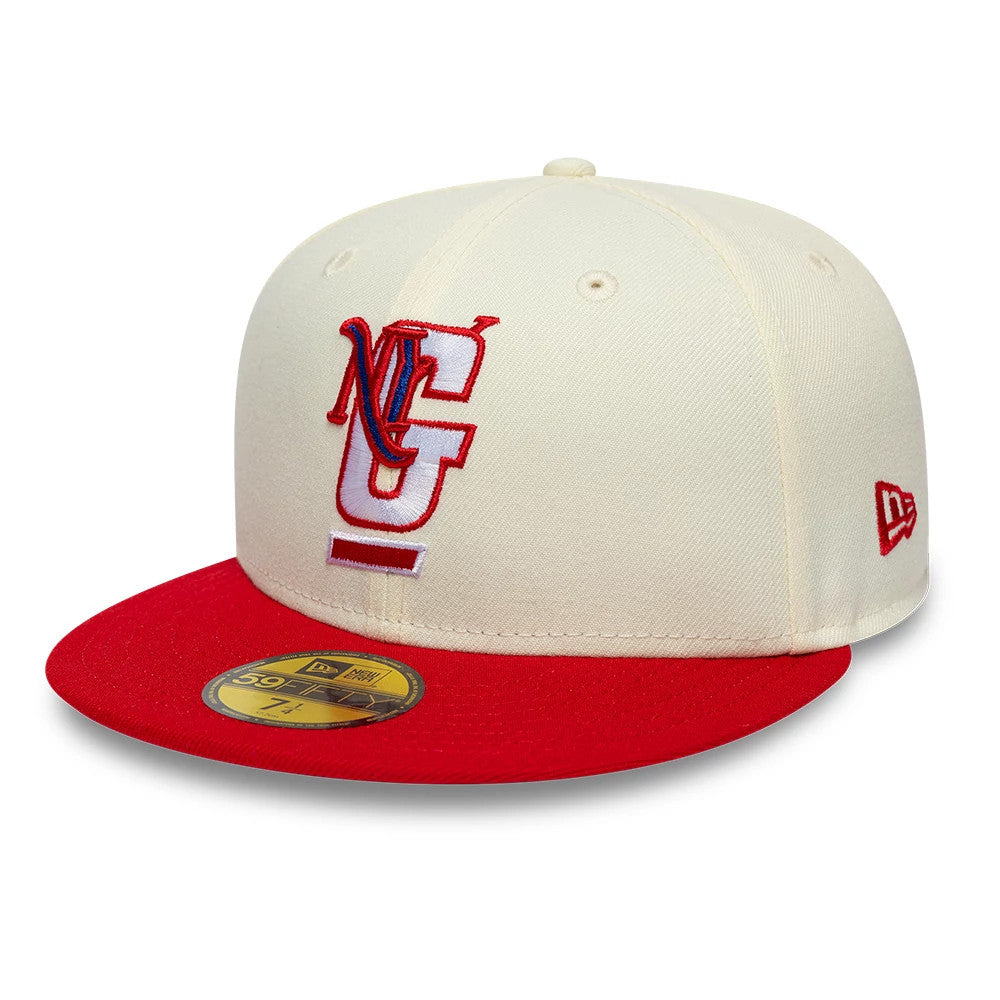 Pictured is this NFL City Originals New York Giants 59FIFTY Fitted cap in cream. 1