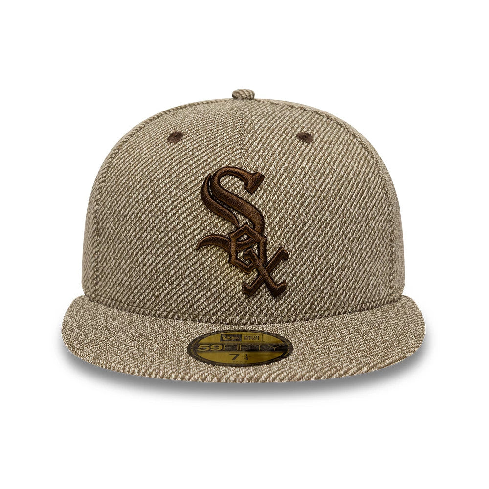Pictured is this MLB Heather Brown Chicago White Sox 59FIFTY Fitted cap in brown. 3