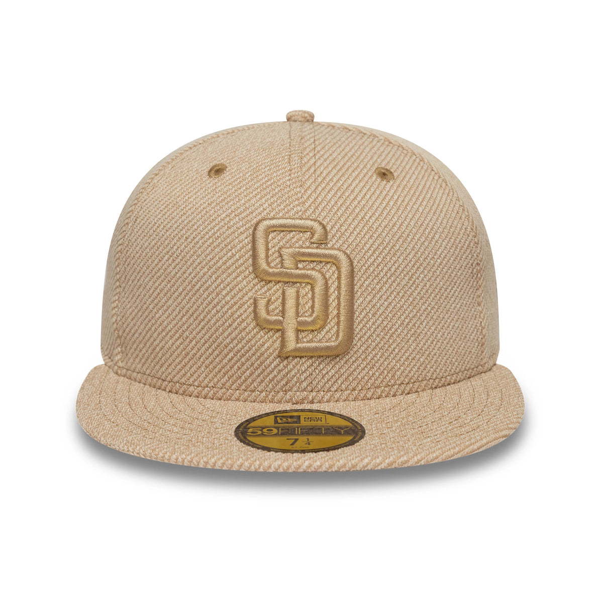 Pictured is this MLB Heather Tan San Diego Padres 59FIFTY Fitted cap in tan. 2