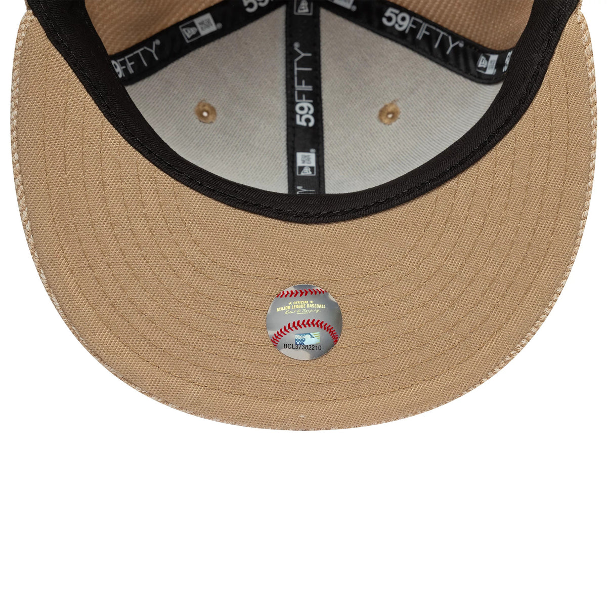 Pictured is this MLB Heather Tan San Diego Padres 59FIFTY Fitted cap in tan. 7