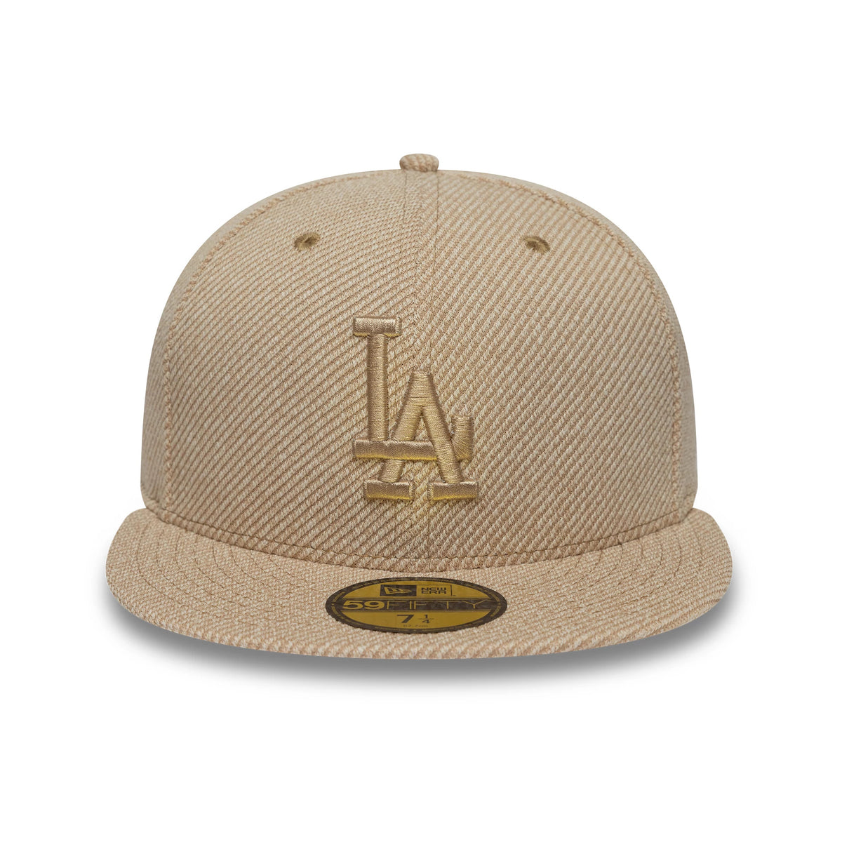 Pictured is this MLB Heather Tan LA Dodgers 59FIFTY Fitted cap in tan. 2