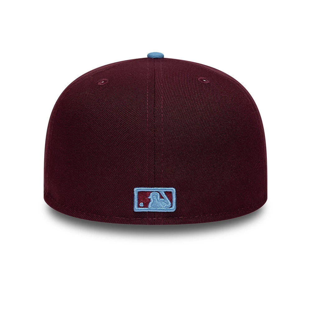 Pictured is this MLB Floral New York Yankees 59FIFTY Fitted cap in dark purple. 7