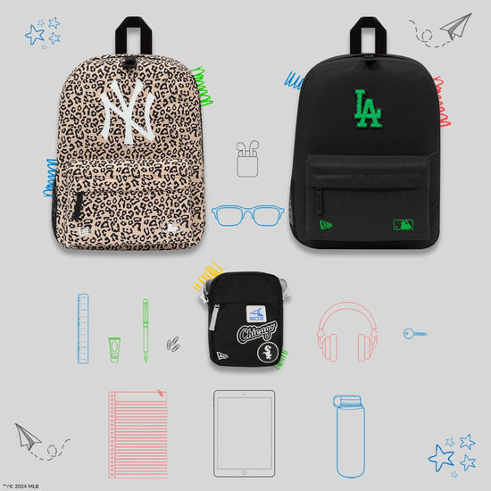 Slide 2:back to school new era accessories like backpacks and side bags