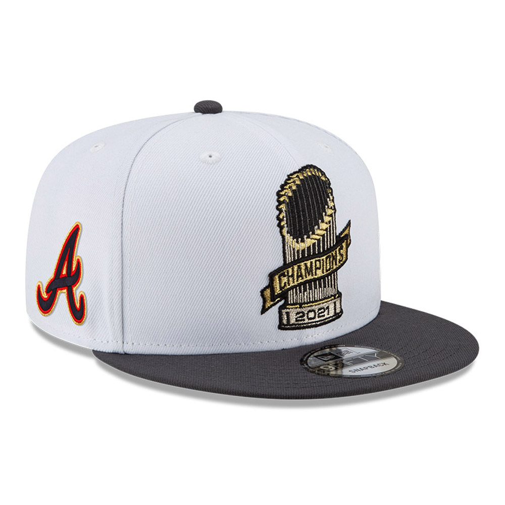Atlanta Braves Unisex Adult Adjustable Low Profile 2021 World Series Champions Cap Hat with Embroidered White Logo A