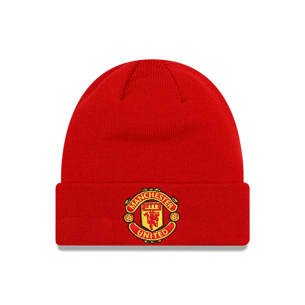 This is a Manchester United FC Red Cuff Knit Beanie Hat 1