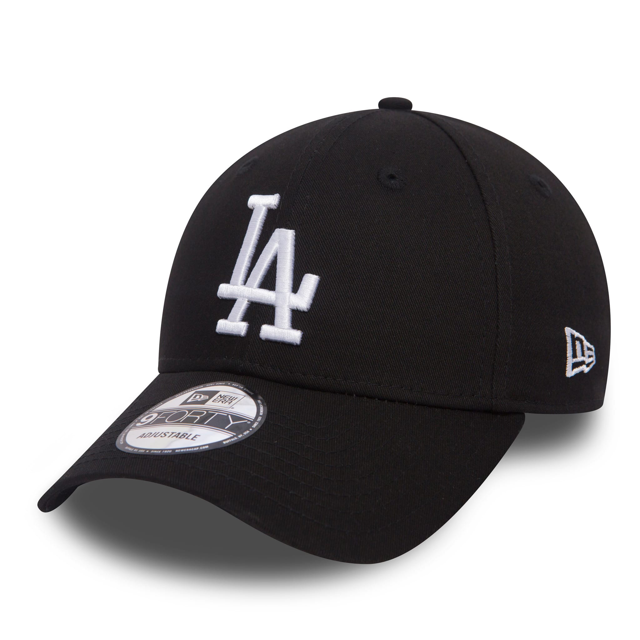 帽子 Los Angeles Dodgers BLACK GABARDINE CAP Official New Era LA Dodgers Black 9FORTY Adjustable Cap | NEC UK
