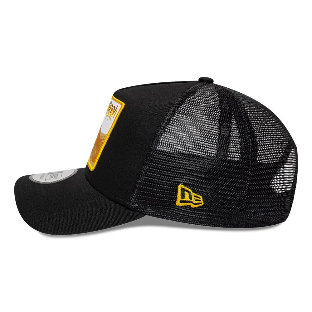 Pictured is this New Era Mississippi Gator 9FORTY A-Frame Trucker Adjustable cap in black. 4