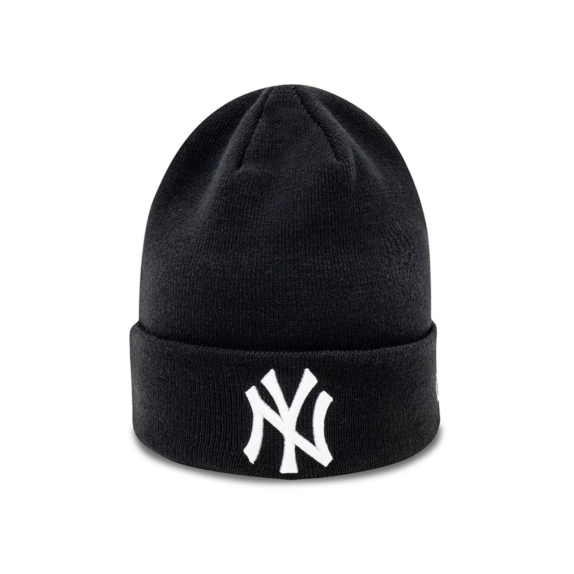 Official New Era New York Yankees Essential Black Cuff Beanie Hat