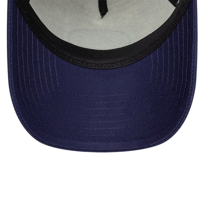 Pictured is this New Era Outdoor Washed 9FORTY A-Frame Trucker Adjustable cap in Navy. 7