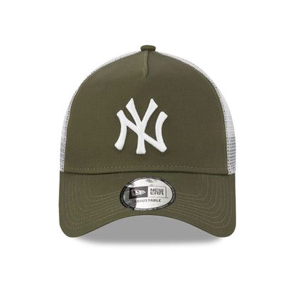 This is a New York Yankees Khaki A-Frame Trucker Cap 2