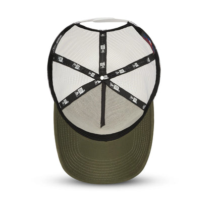 This is a New York Yankees Khaki A-Frame Trucker Cap 5
