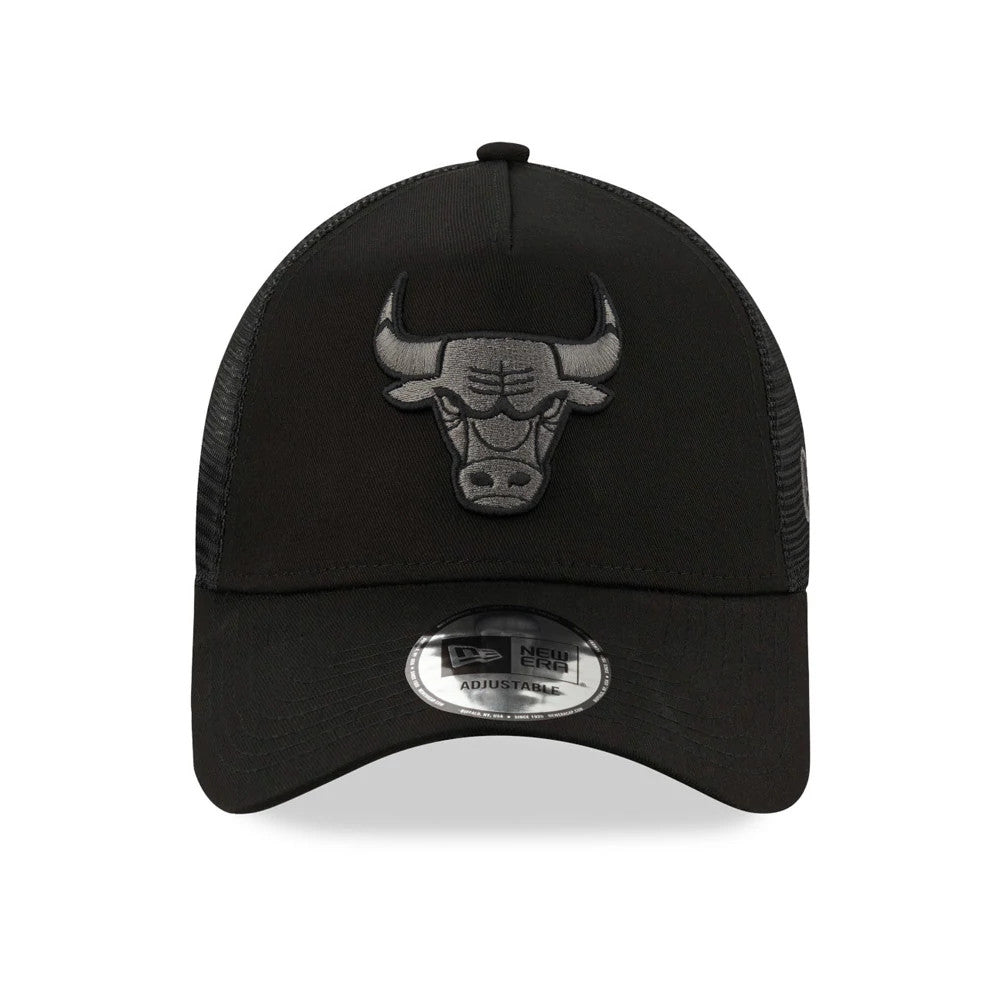 This is a Chicago Bulls Tonal Black A-Frame Trucker Cap 2