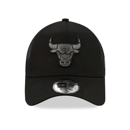 This is a Chicago Bulls Tonal Black A-Frame Trucker Cap 2