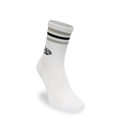 This is a New Era Retro Stripe 3 Pack Crew Black, Grey and White Socks 2