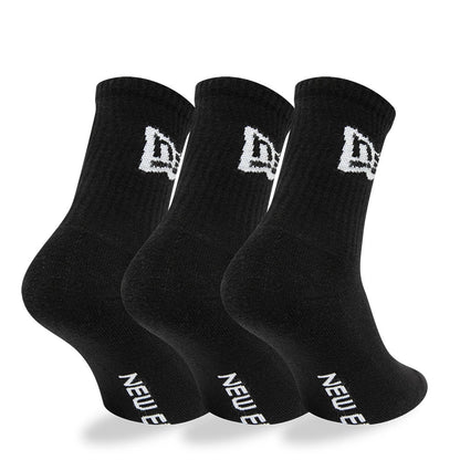 This is a New Era Flag 3 Pack Crew Black Socks 1