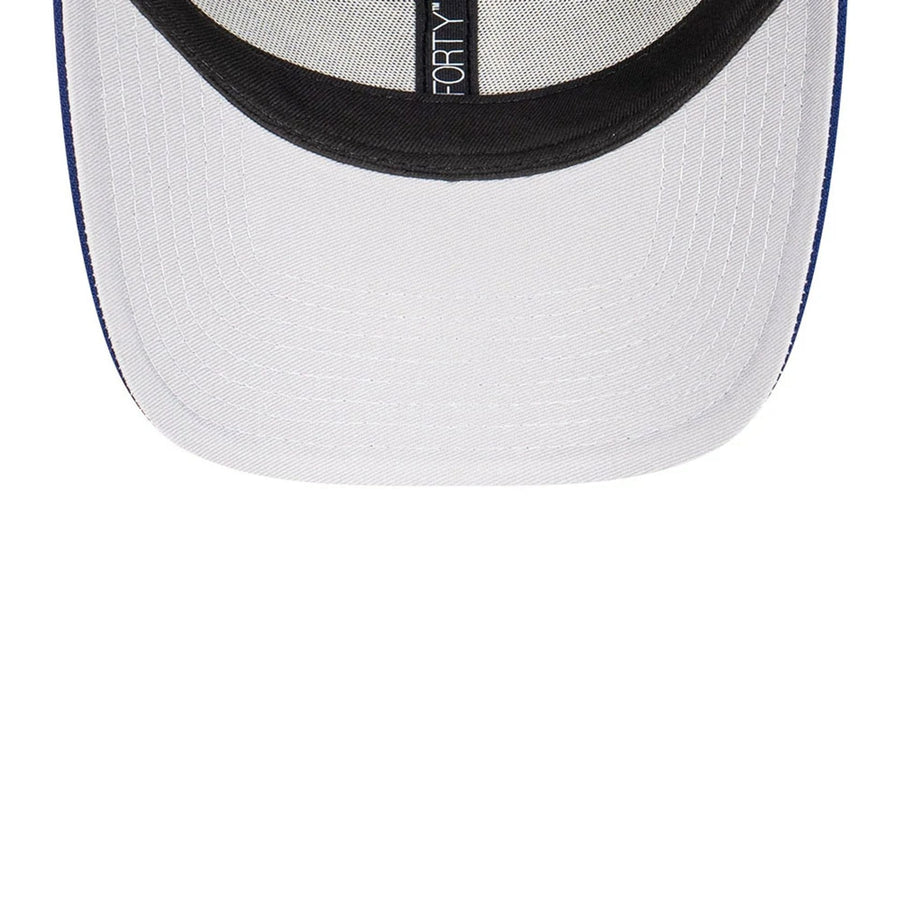 Pictured is this MLB Premium Felt LA Dodgers 9FORTY cap in dark blue. 2