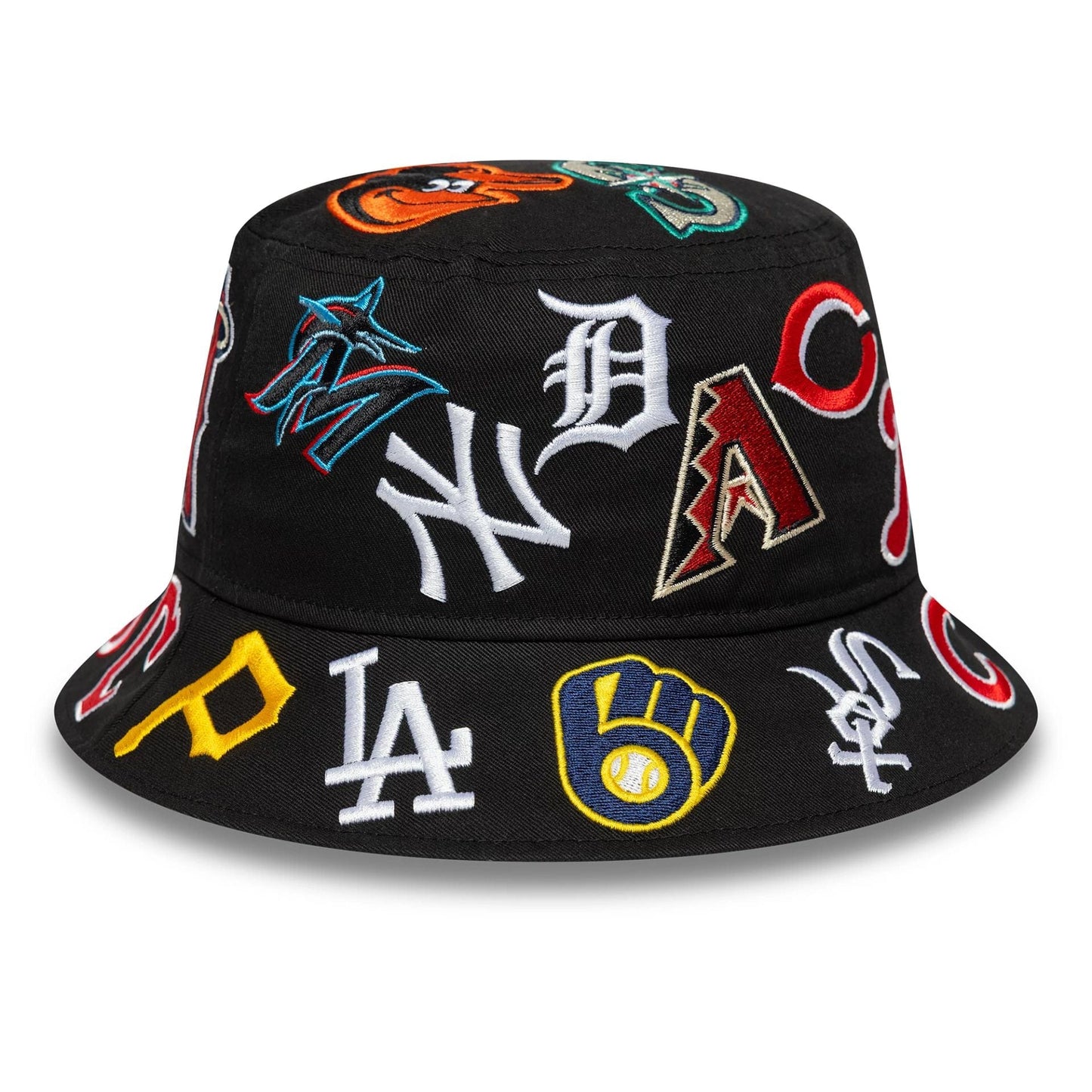 This is a MLB All Over Black Bucket Hat 2