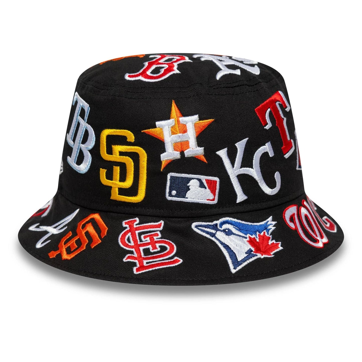 This is a MLB All Over Black Bucket Hat 3