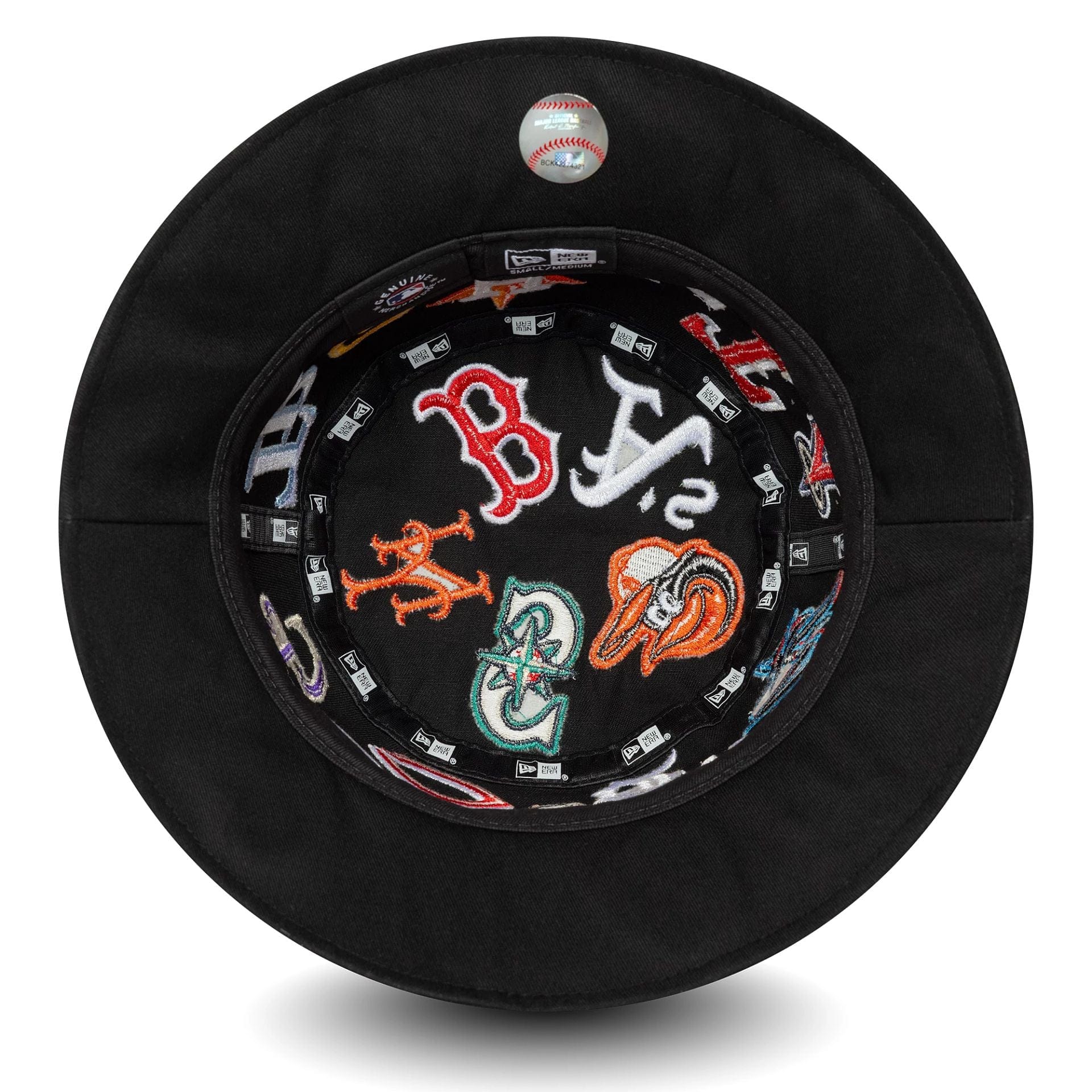 This is a MLB All Over Black Bucket Hat 5