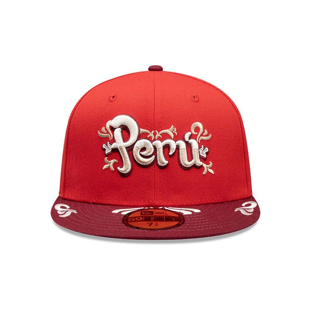 Pictured is this New Era Peru 59FIFTY Fitted cap in red. 3